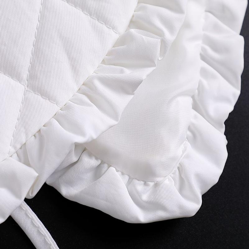 Women Thick False Collar Shawl Padded Quilted Plaid Scarf Neck Warmer