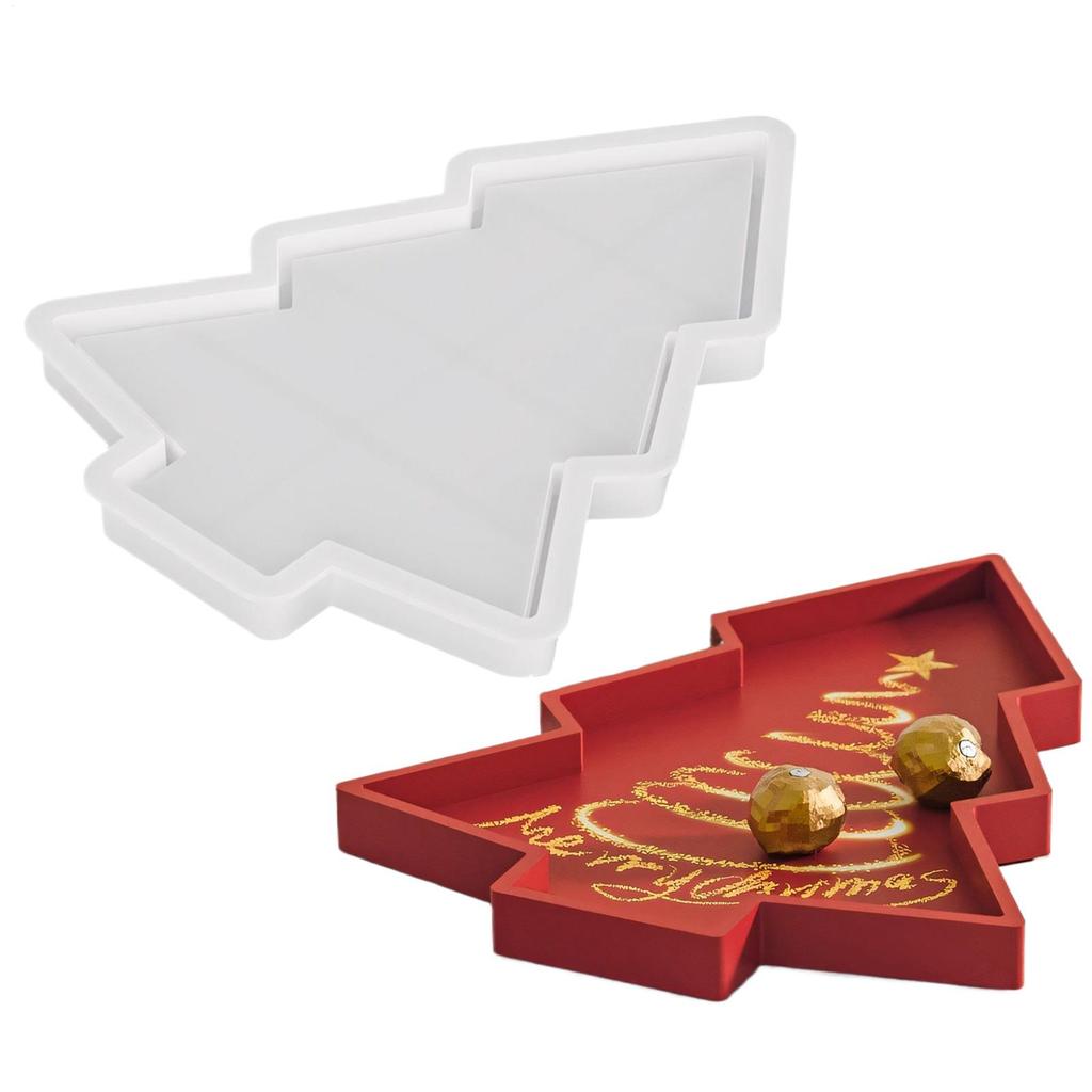 Silikon Weihnachtsformen 7,09x5,51in Silikon Weihnachtsbaum Tablettform Gussform für kleine Gegenstände Lebensmittel Tischdekoration