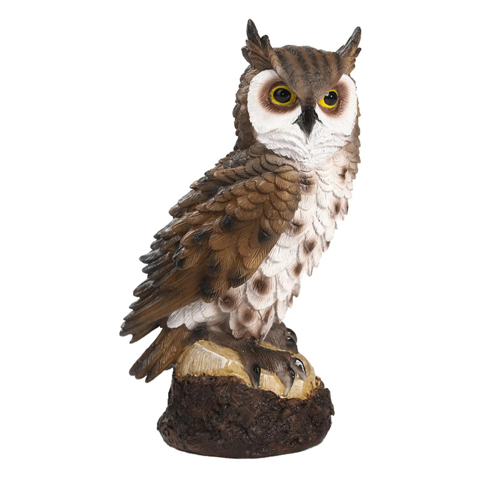 

Resin Owl Statue Fake Owl Outdoor Sculpture Garden Decor Bird Garden Sculpture Home Decor Owl Ornament for Living Room Office