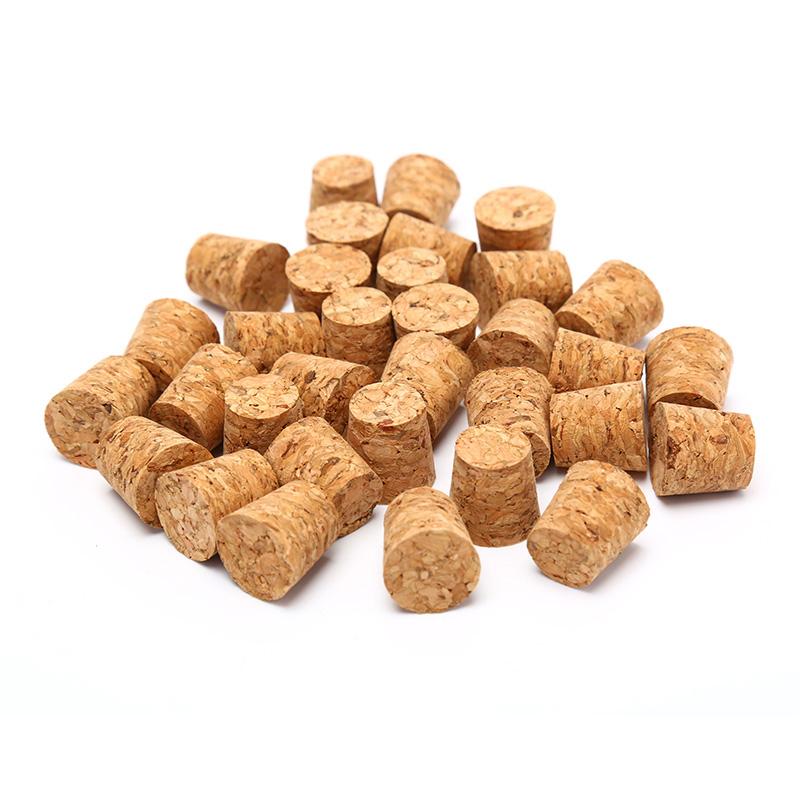 100Pcs Tapered Natural Cork Bottle Stoppers Wine Corks Crafts 18*15*20Mm