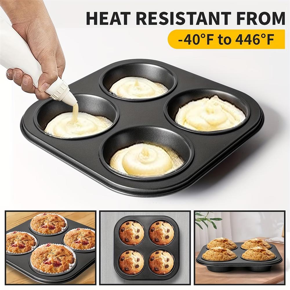 Air Fryer Muffin Pan,Non-Stick Small Oven Cupcake Baking Pan,Carbon Steel Round Muffin Tin Bakeware Cake Mould for Egg Muffin