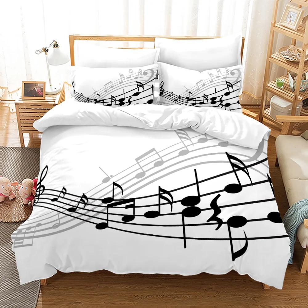 Music Notes Bedding 3Piece Set  Queen Sizes Comfortable  EcoFriendly For Kids Teens Girls Of All Music Fan Lover Sleep In Melody