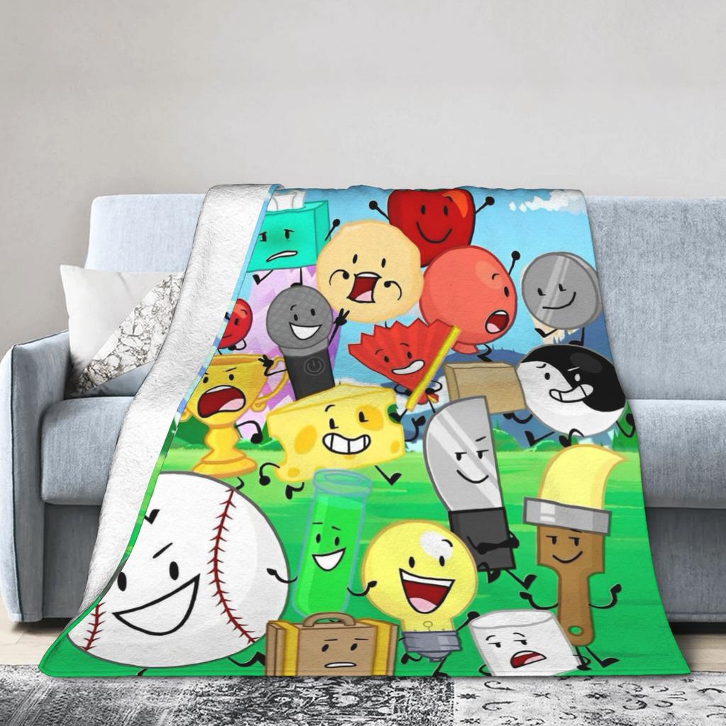BFDI Inanimate Insanity Blankets Flannel Autumn/Winter  Portable Lightweight Throw Blanket for Home Outdoor Rug Piece