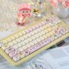 Pixel Hakimi Keycaps - Cream Yellow Personalized Theme Dye-Sublimation PBT Kezhi AKKO Keycaps