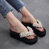 Fashion Comemore Wedge Flip Flops Women 2025 Summer Black Thick Bottom Platform Sandals Slides Woman Plus Size 42 Casual Beach Slippers