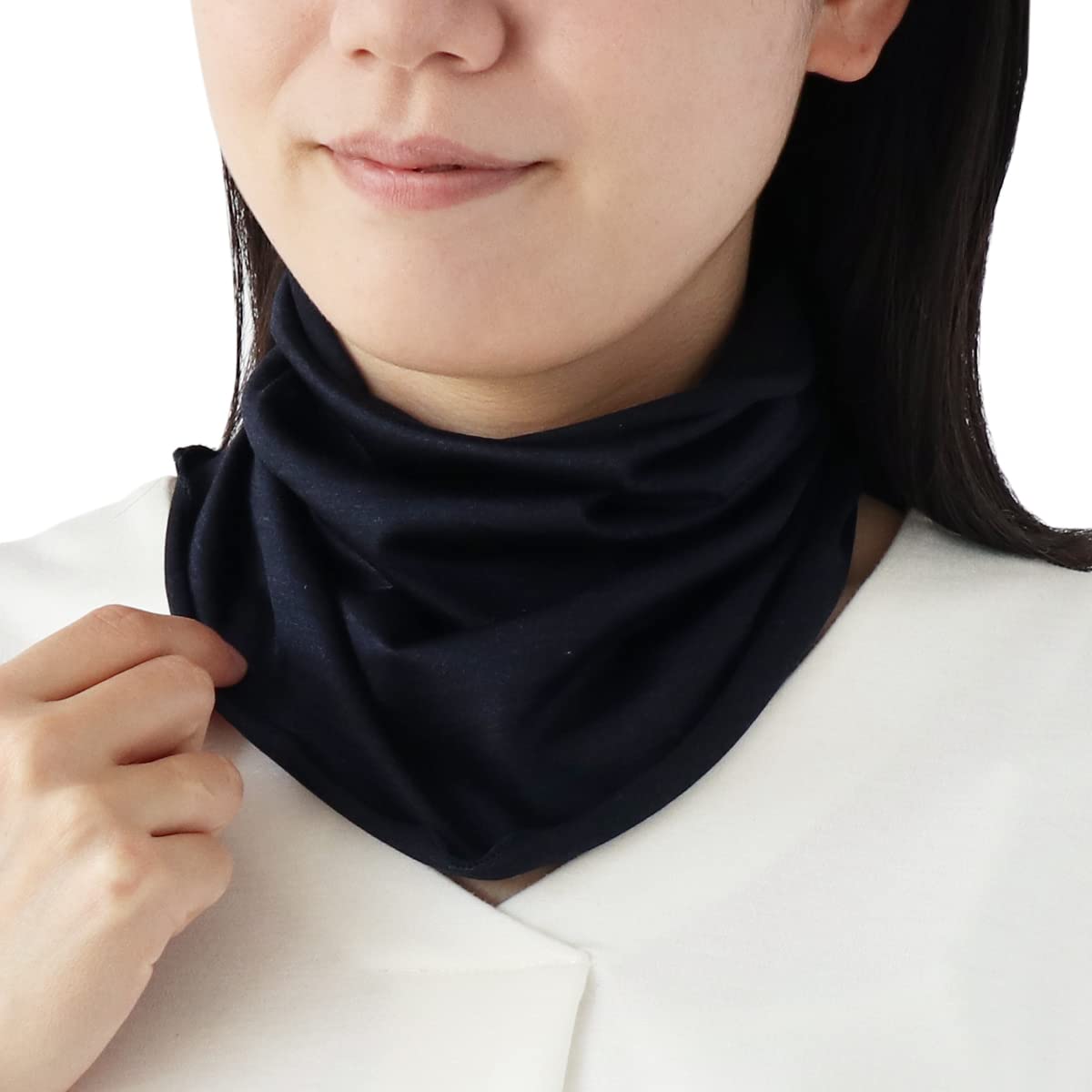 

[Kinuya] Cool Silk Neck Cover with UV Protection, SO6927, Navy Blue