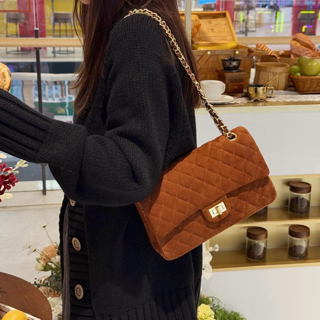 Matná semišová taška na reťazke, dámska taška na jedno rameno z pravej kože v tvare diamantu, prémiový vzhľad, malá štvorcová crossbody taška Tonle