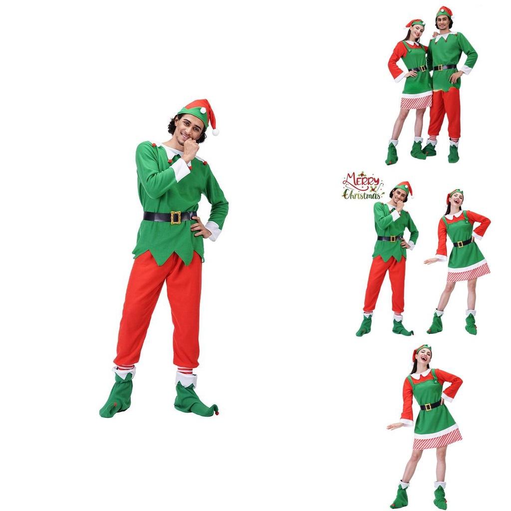 Weihnachtself Erwachsenen Cosplay Kostüm Paar Outfits