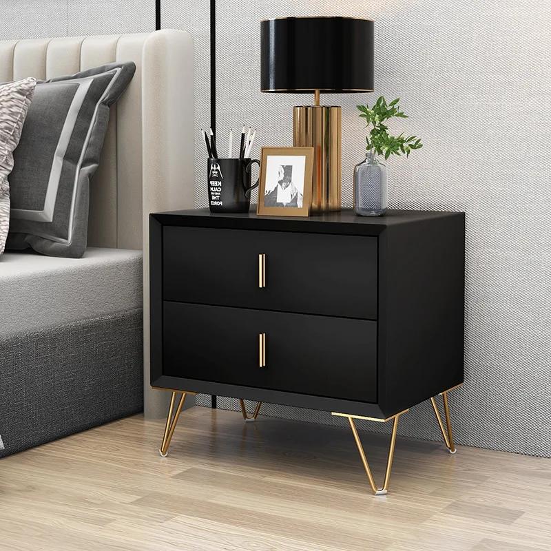 Light Luxury Italian Wooden Nightstand - Modern Drawer Chest for Bedroom Storage