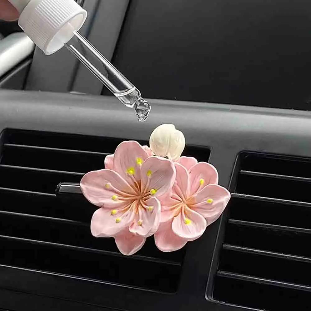 3D Blossom Aromatherapy Gypsum Car Air Outlet DIY Car Air Freshener Peach Blossom Aroma Diffuser Car Decoration Accessories