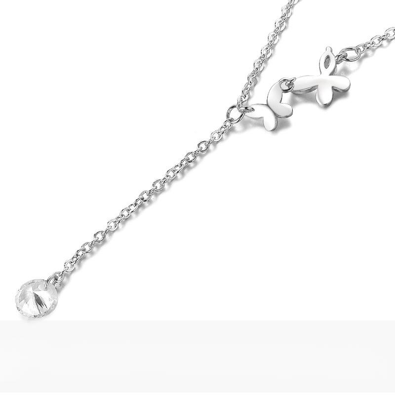 Decorated with Tassel Butterfly Necklace, Female Tassel Collarbone Chain, New Year's Light Luxury and Niche Feeling
