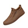 Spring Men's Casual Leather Shoes Flat Men's Shoes Korean Style Trendy Shoes Low Top Men's Shoes Fashionable Versatile Zipper Shoes