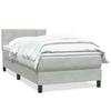 Box Spring Bed with Mattress Light Grey 80 x 220 cm Velvet