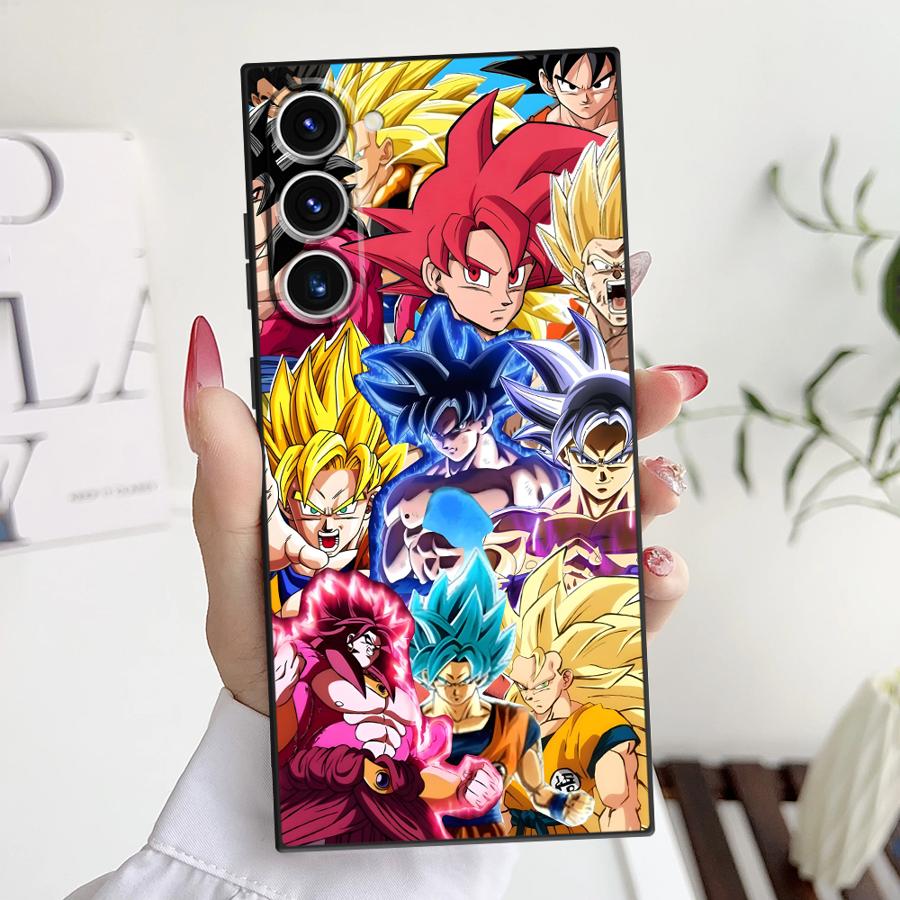 

Черный Мягкий Чехол для Телефона для Samsung Galaxy S20 S21 FE S24 Plus S23 Ultra S25 Edge Dragon Ball Z Super Saiyan Galaxy S22 5G