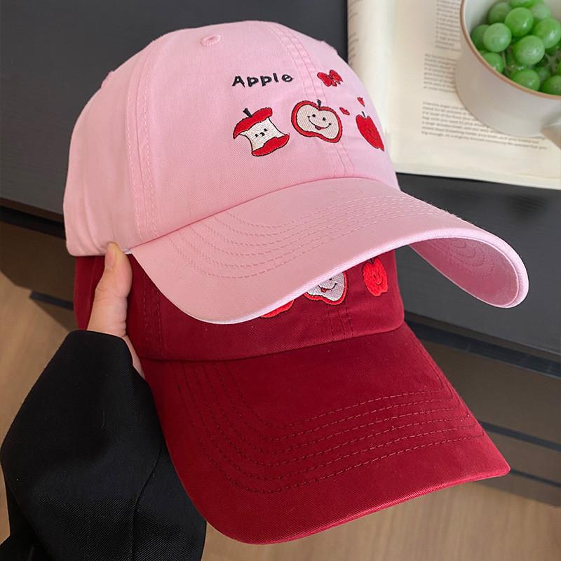 Cute Baseball Red Hat With Embroidery Ideal For Spring Outfits For Women