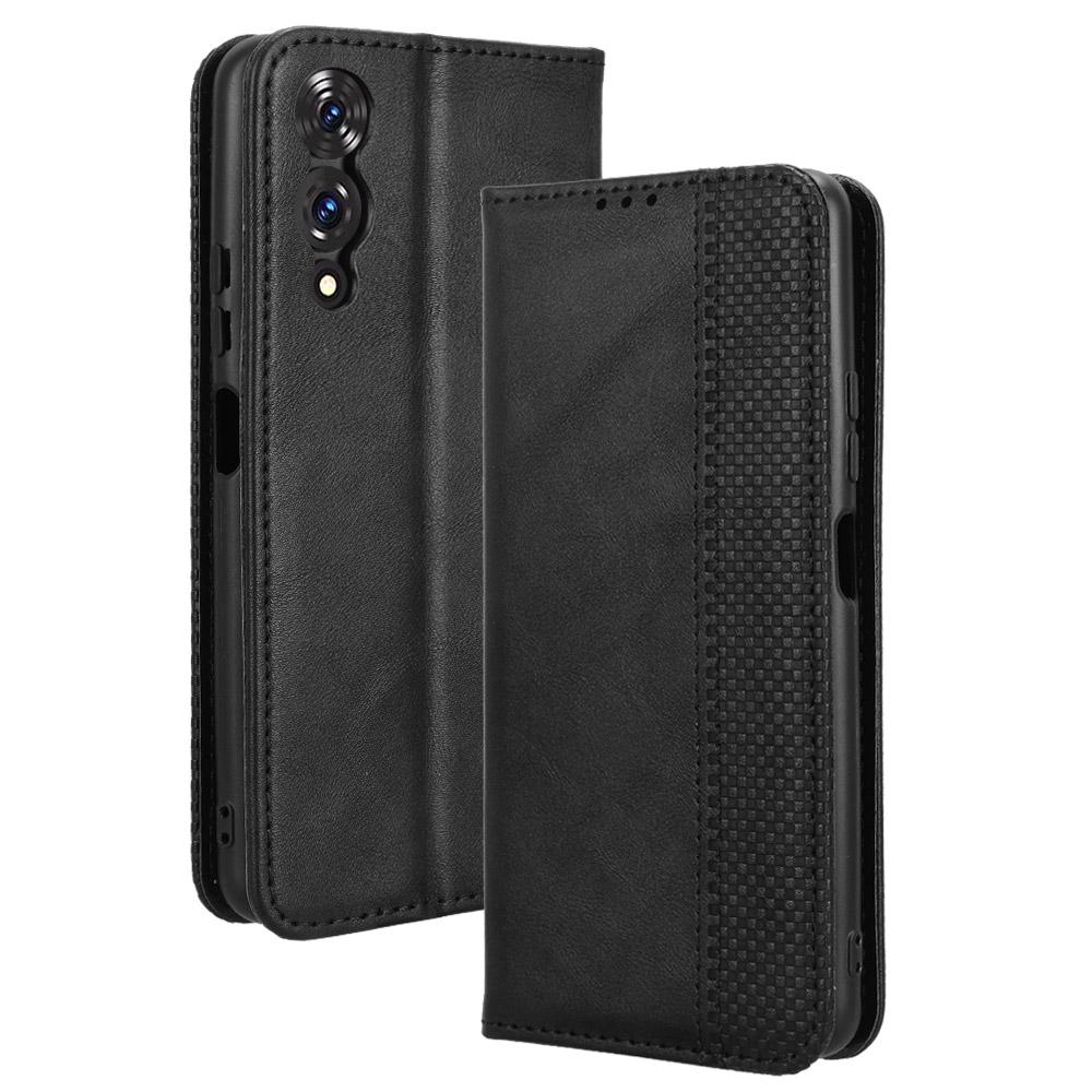 

Для чохла Cubot A10 Гаманець Підставка Шкіряна обкладинка для телефону з ретро текстурою Black