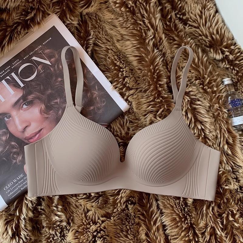 

Small breasts show big fish shells gather underwear, thin non-marking, sub-breasts pull, anti-sagging, beautiful back bra 38/85AB темно-коричневого кольору