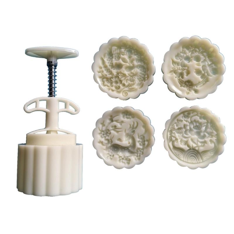 

125g Cookie Cutter and Mooncakes Molds Set Festival Dessert Maker Feature Animal and Flower Designs for Festival Baking 1