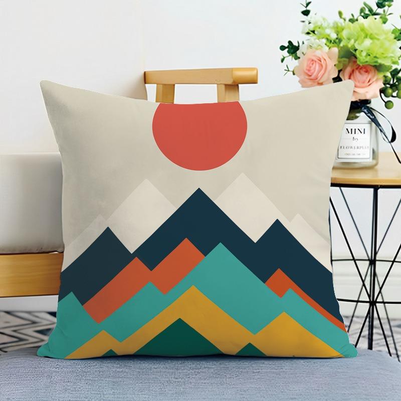 Creative Geometric Print Decorative Pillowcase Bedroom Living Room Square Cushion Pillowcase