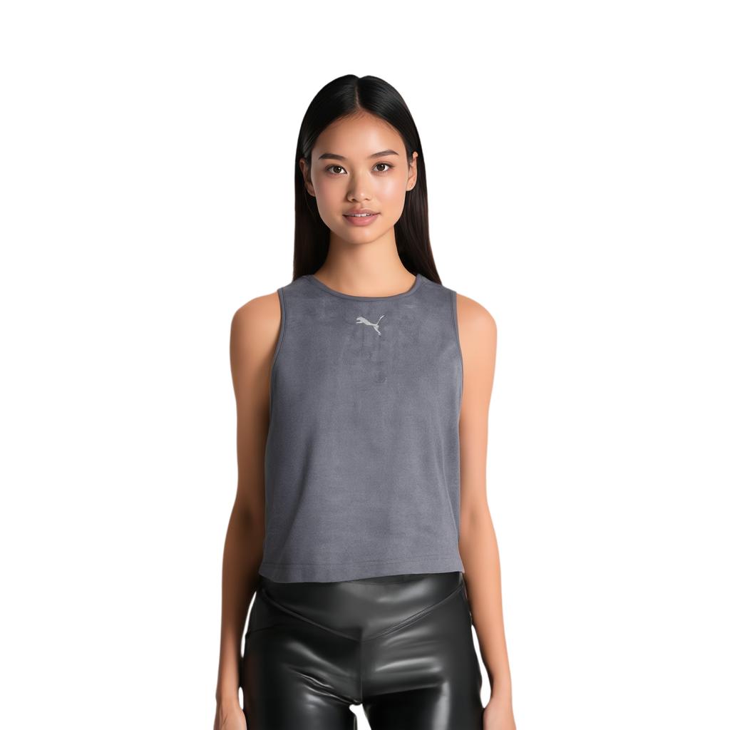Puma Toweling Cat Tank Top Comfortable Casual Sleeveless Women tops Gray 684356-42