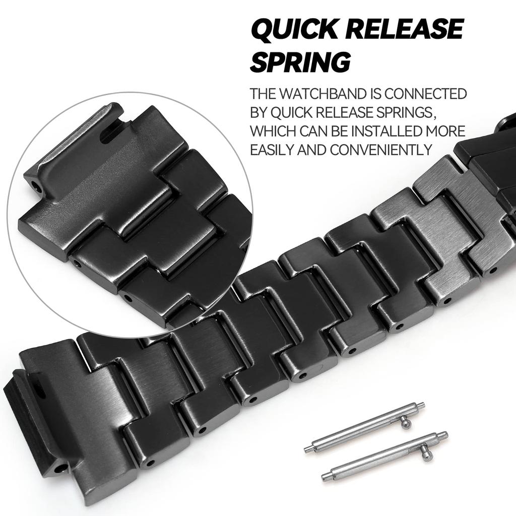 Improved Quick Release Metal Steel 316 Stainless Steel Custom Watch Watch Watch Compatible with Casio and GM2100 and Band, Band, Strap, Accessory,