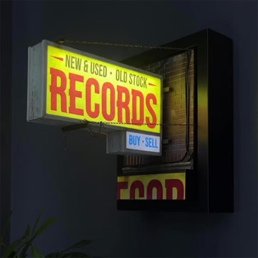 Record Store Wall Light Wall Decor Antique Shop Lightbox Yellow Eye-Catching Sign Elegant Exquisite Illumination for Living Room