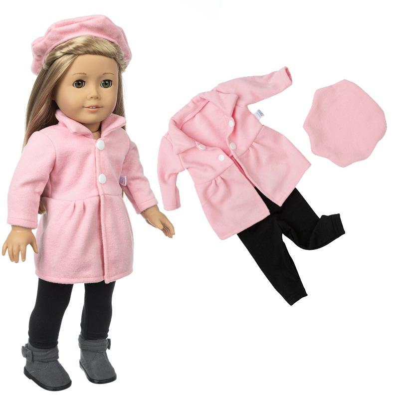 18 Inch Meisjespop Kleding Winterjas voor 43cm Baby pasgeboren Poppenoutfit Jas