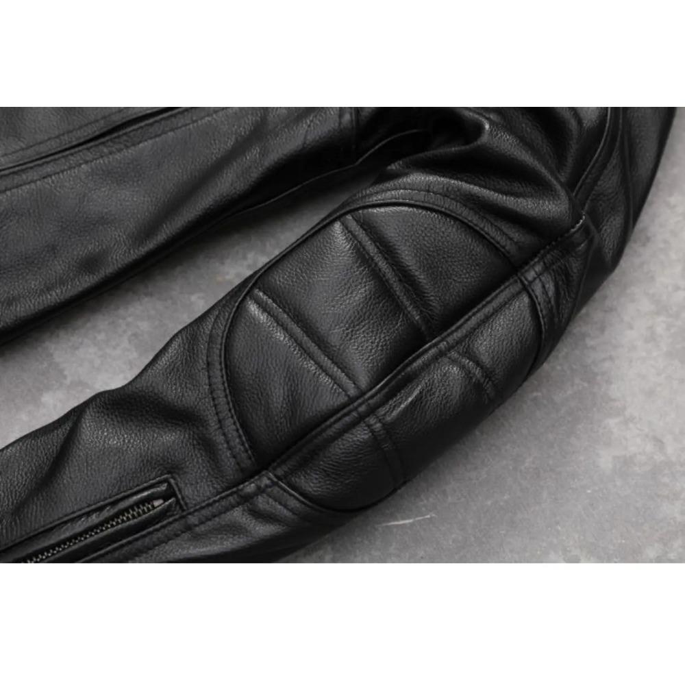 Chinese Size Heavy Motorcycle Jacket Hood Genuine Cowhide Men Leather Jacket Riding Biker Coat Winter Motorbike Jackets Warm Jaquetas
