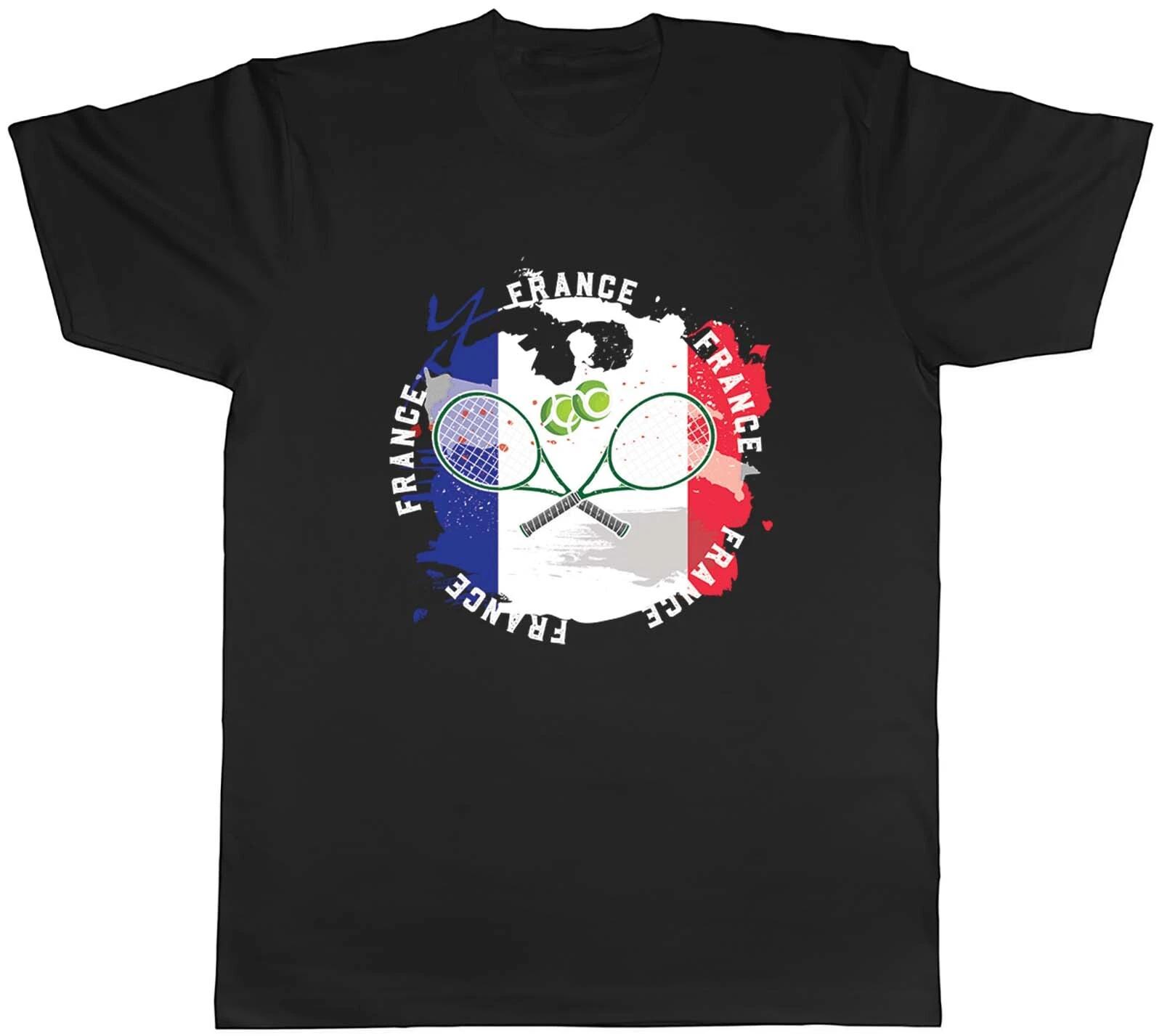Tennis Sports With France Flag Mens Unisex T-Shirt Tee Gift XXXL