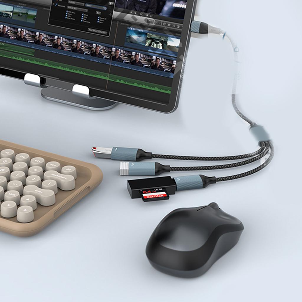 USB C Male To Two USB Female Splitter, Hubs For Laptop Tablet Telephone Gaming Consoles Devices Charging & Data Transfer