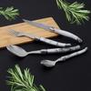 Stainless Steel 3-4Pcs Laguiole Cutlery Set Covered With Marble Plastic Flatware Set Dinner Knife Fork Spoon Collection Cutlery