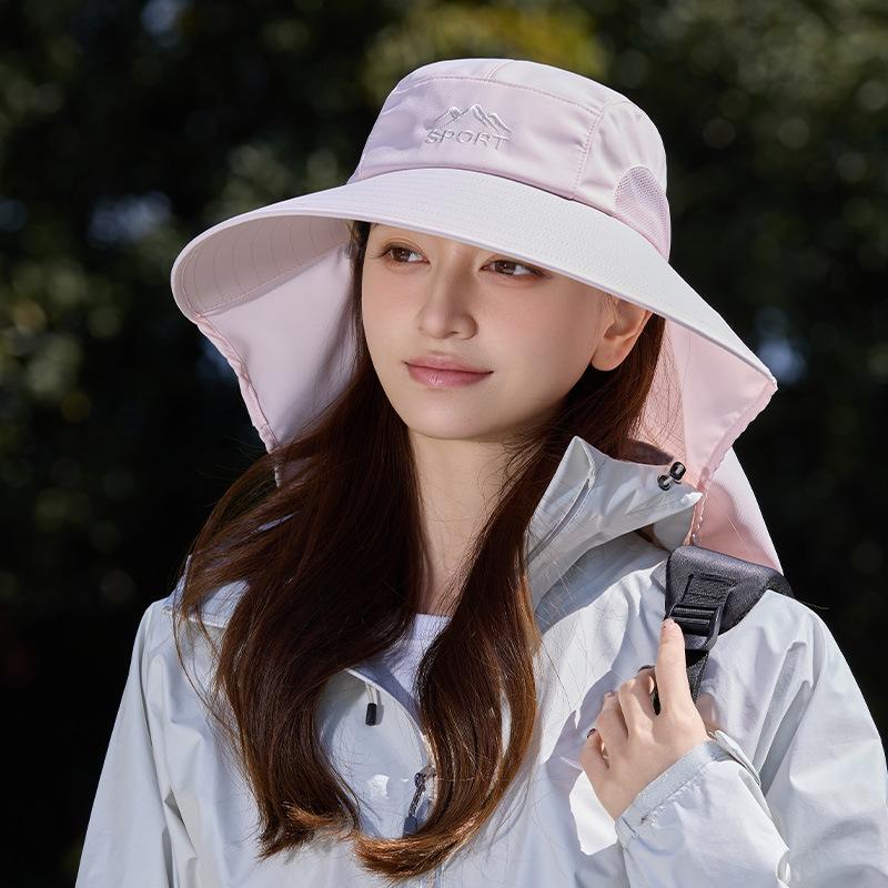 2026 Spring And Summer New Women'S Fashion Hat Outdoor Sunshade Hiking Wide-Brimmed Fisherman'S Hat Sunhat
