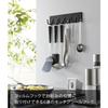 Yamazaki Film Hooks, Kitchen Tool Hooks, 6-Piece Set, Black, Dimensions: W25 X D4 X H6cm, Tower, Floating Storage, Easy Installation, Product Code: 21