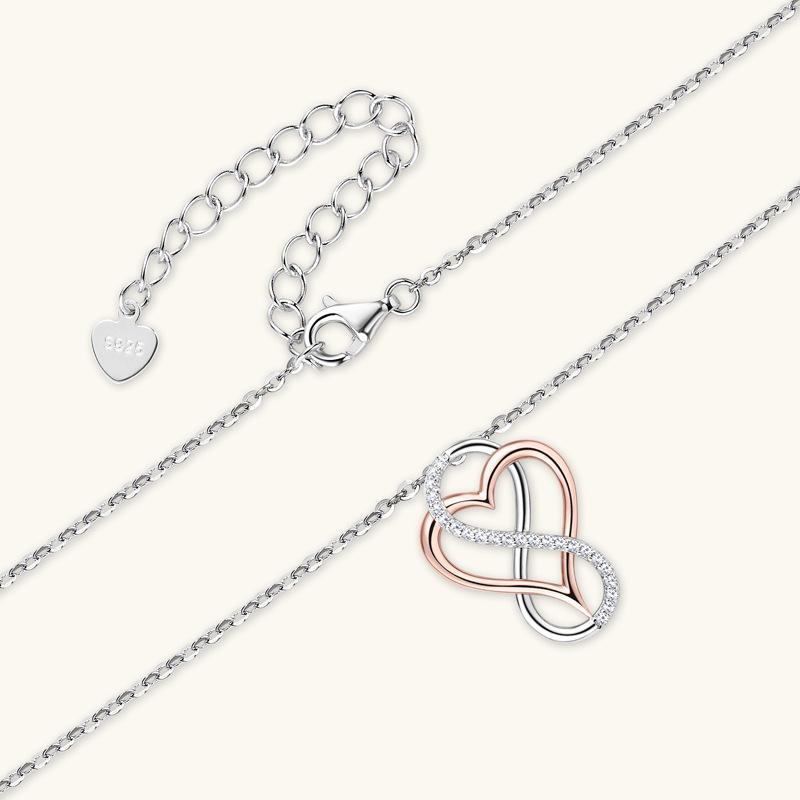 Silvere Glam Stylish And Elegant Heart-shaped Moissanite Necklace, High-end Silver Pendant, New Rose Gold Collarbone Chain