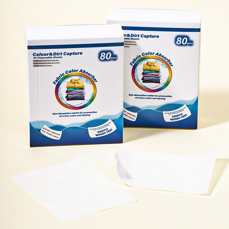 50/80Pcs Washing Machine Color Absorption Sheet Non-Woven Fabric Color Catcher Cloth Dyeing Proof Anti-Stain Laundry Sheet