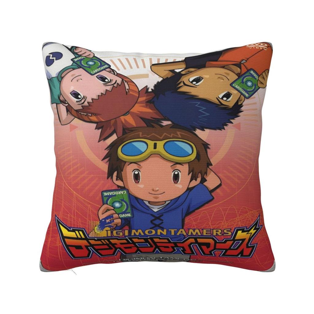 Stylish Bedroom Digital Monster Digimon Decoration Pillowcase Merch Pillow Cover Zipper Multi-Size