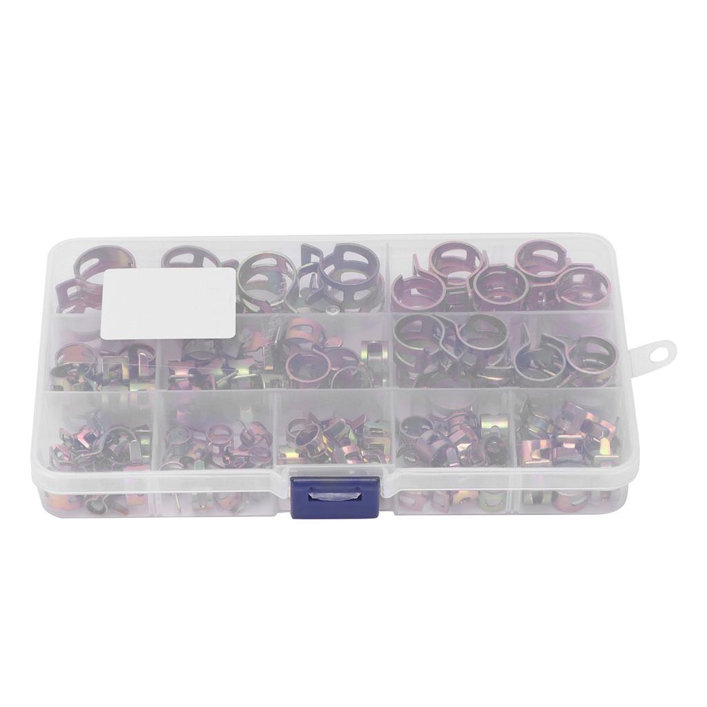 100PCS Spring Band Fuel Line Hose Clip Zinc PlatingColoring 6 7 8 9 10 11 12 14 15 17mm