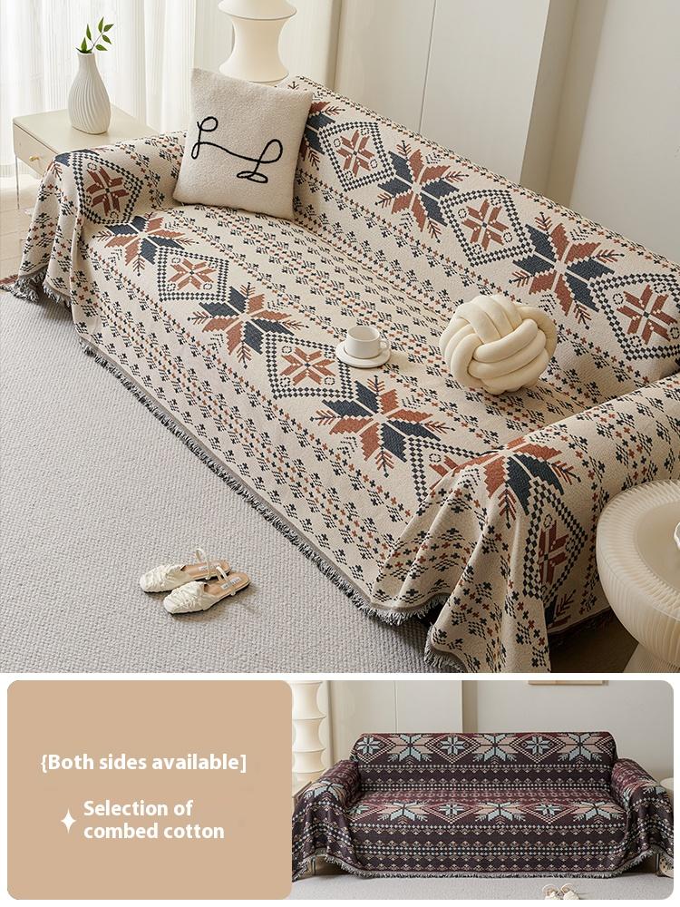 

Французький Кантрі Кленовий Лист Покривало на Диван Двостороннє 4-Сезонне Розтяжне Покривало на Диван Підходить для Г-подібного Дивана 130x180cm