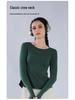 Women's Long Sleeve Yoga Top with Finger Loops - Back Slit Running & Fitness Apparel