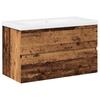 Bathroom Vanity with Built In Basin Rustic Wood Look