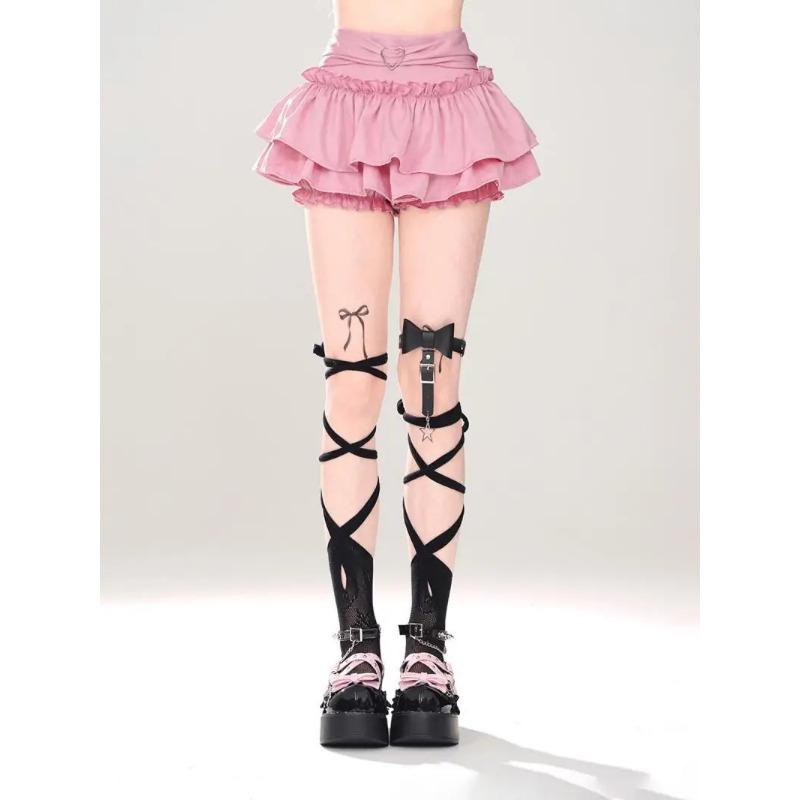 Minifalda estilo japonés Kawaii 2024 para mujer, falda de verano Lolita Y2k de cintura alta, falda dulce para chicas calientes, nueva falda corta de seguridad coreana