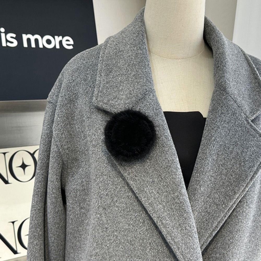 Fashion Real Mink Fur Brooch Scarf Decorative High-end Elegant Flower Brooch Clothes Accessories Women's Sweater Pin