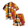 Men's Casual Printed Lightweight Breathable Top and Drawstring Shorts Set