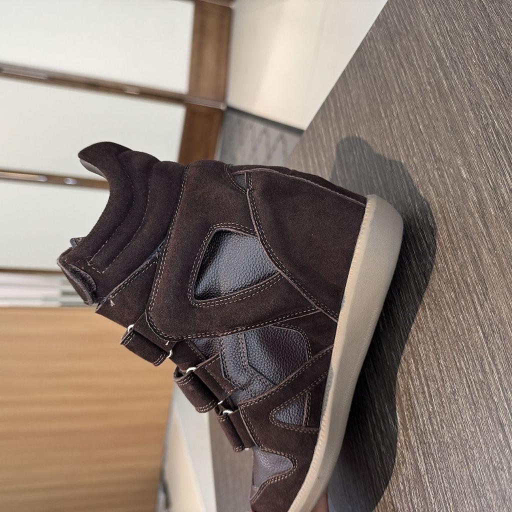 Pantofi Femei cu Velcro Invizibil pentru Creșterea Înălțimii Pantofi Sport Casual cu Toc Pană Potrivire Culori Pantofi Înalți Piele Naturală
