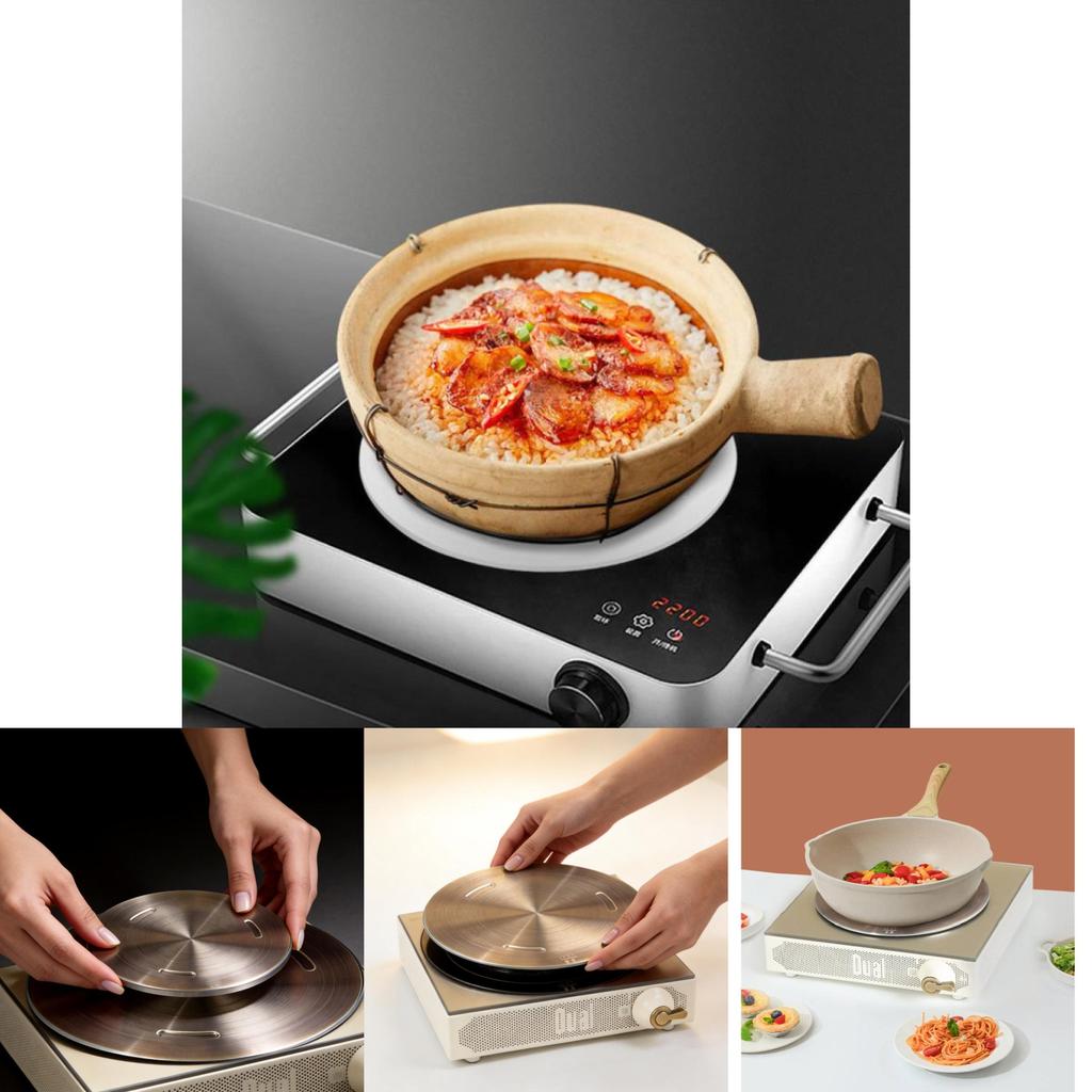 Piastra di Trasferimento Calore per Fornelli Elettrici Pad Magnetico in Rame per Compatibilità Pentole da Cucina