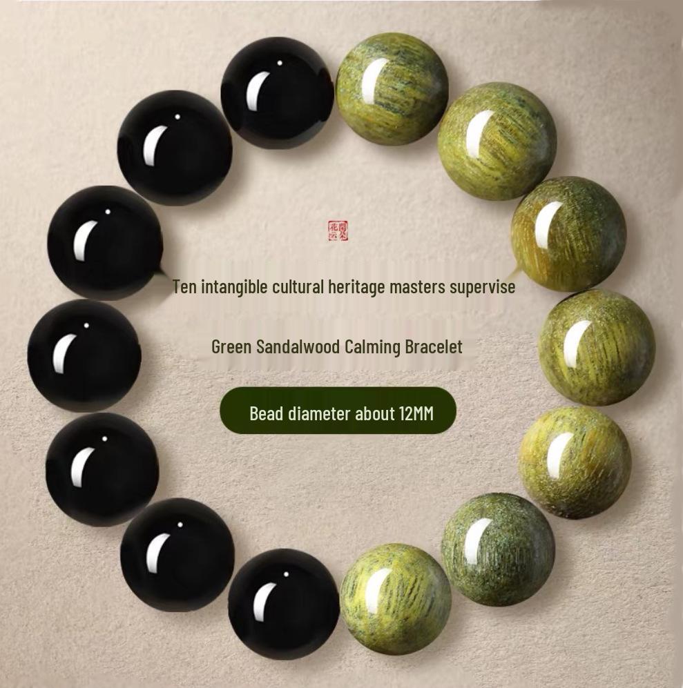 Premium Green Sandalwood & Wenge Bracelet for Men & Women - High Density, Collection Grade