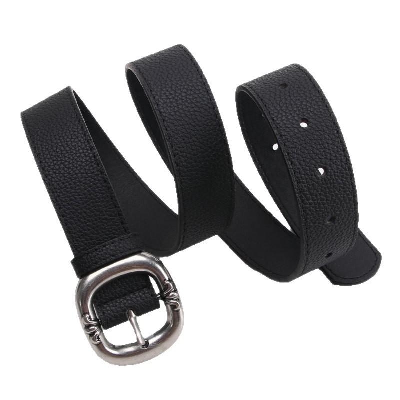 Leopard Pattern Leather Belt With Electroplated Buckle For Casual Women