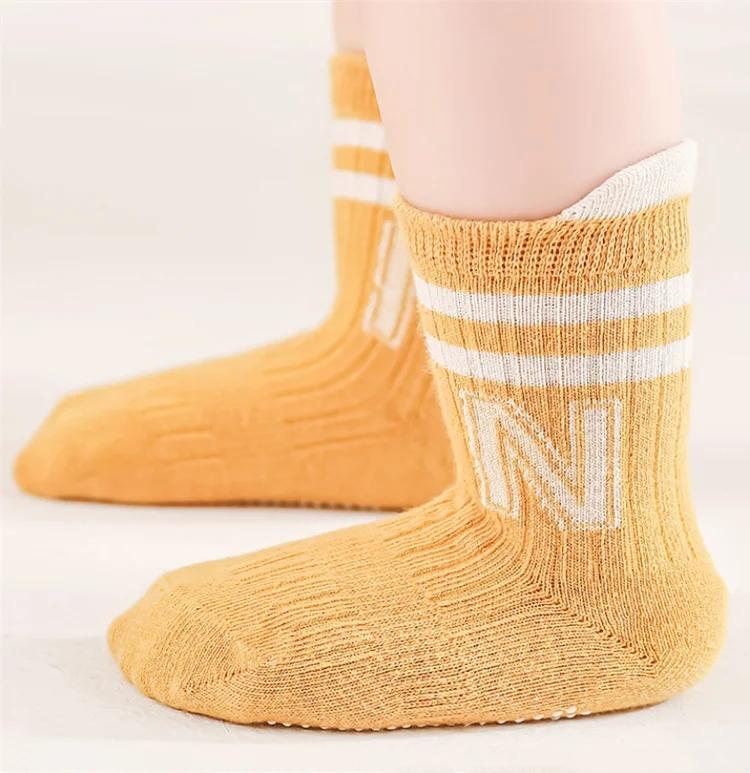3Pairs/Set Children's Socks For Boys Girls Cotton Letter Kids Sock Casual Sport Girl Boy Toddler Baby Floor Short Sock Anti Slip