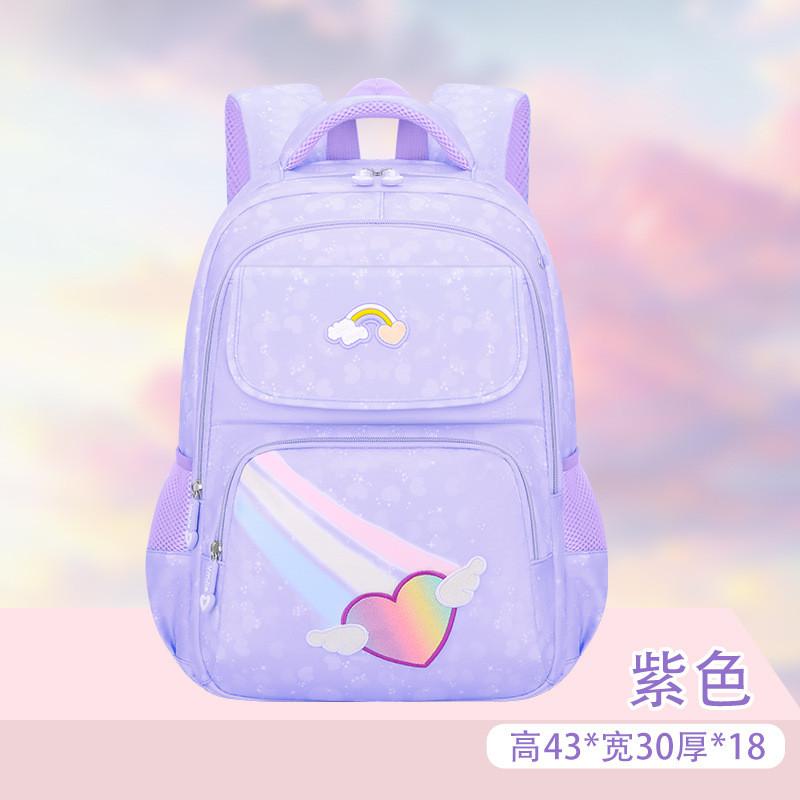 Lightweight Large Capacity Waterproof Backpack For Girls Cute Cartoon Design фиолетовый