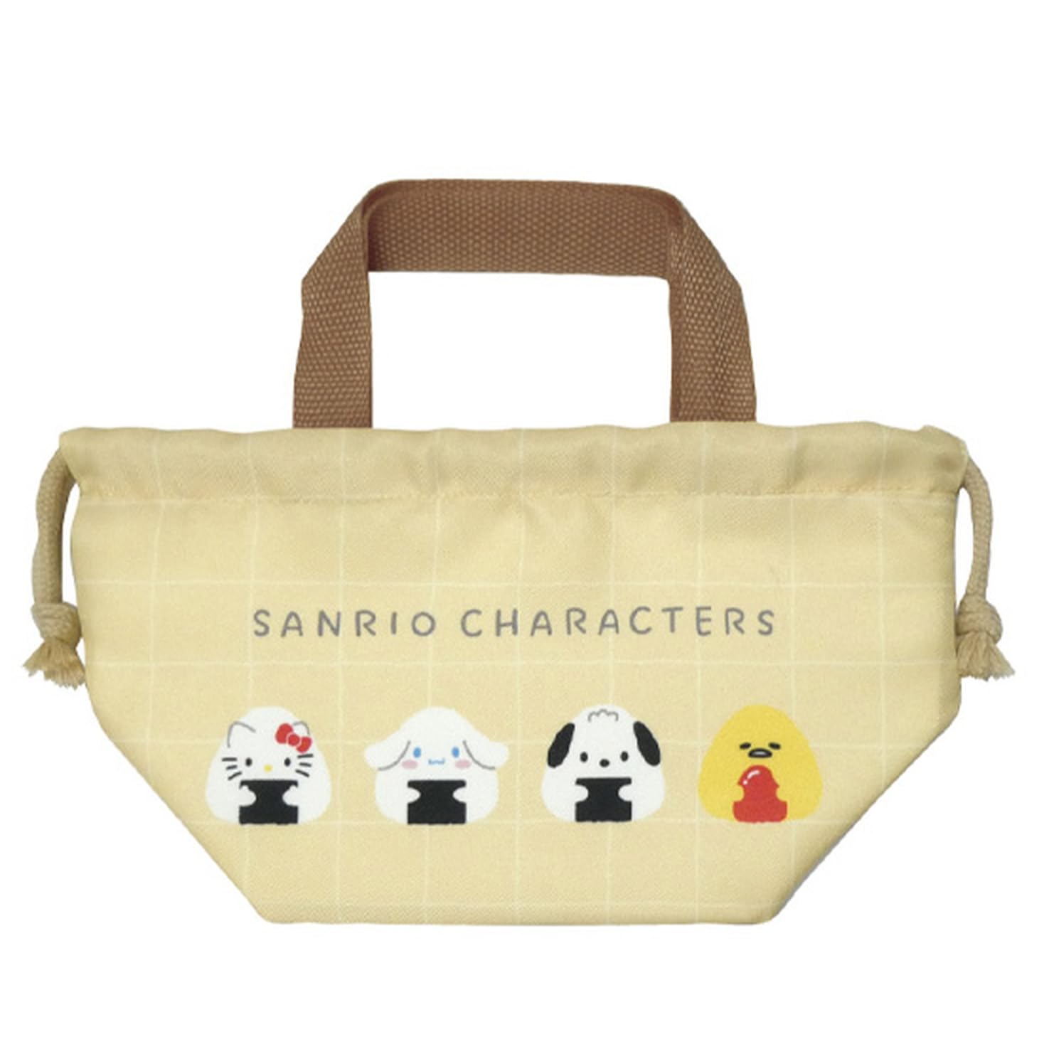 

K Company Sanrio Characters Gusseted Drawstring x x D12cm (Onigiri Series) Bag, Beige, SAON-MKC-BE, H16.5 W28.5 бежевий
